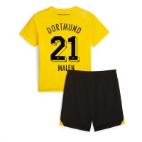 Koszulka piłkarska Borussia Dortmund Donyell Malen #21 Strój Domowy dla dzieci 2023-24 tanio Krótki Rękaw (+ Krótkie spodenki)